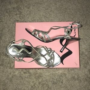 Formal silver heels